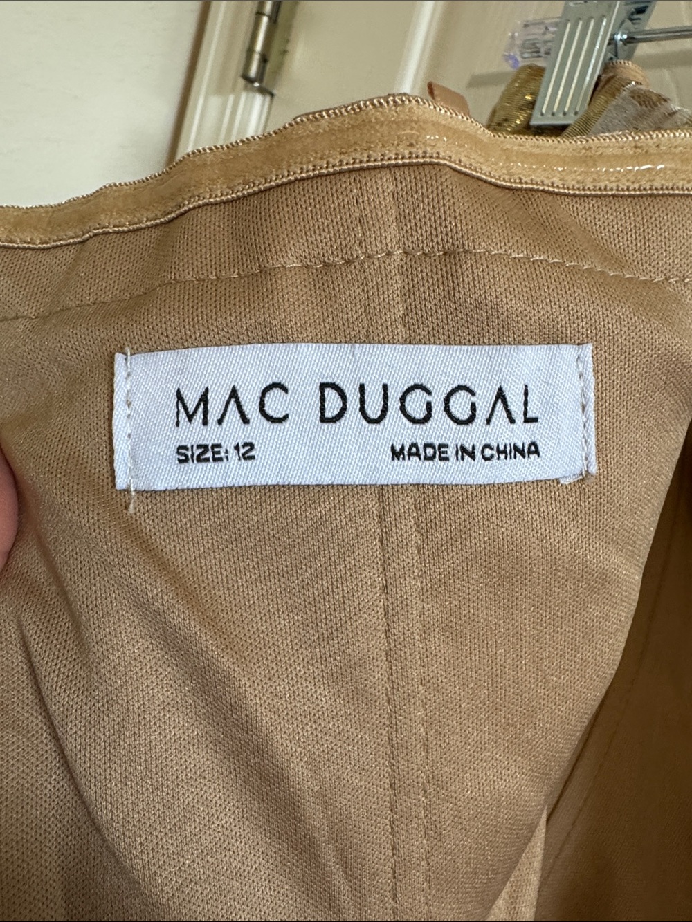 Mac Duggal 20716 Gold Strapless Brocade Midi Dress with Pockets Size 12 NWT - Picture 11 of 13